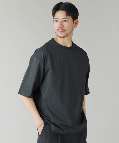 LIL VENDARS(リルヴェンダース)の「Buyer's Select/【接触冷感/速乾/UVカット/イージーケア】ポンチリブ襟半袖Tシャツ(Tシャツ/カットソー・メンズ・ブルー/スミクロ/ホワイト/グリーン・M/L/LL)」の3枚目の写真