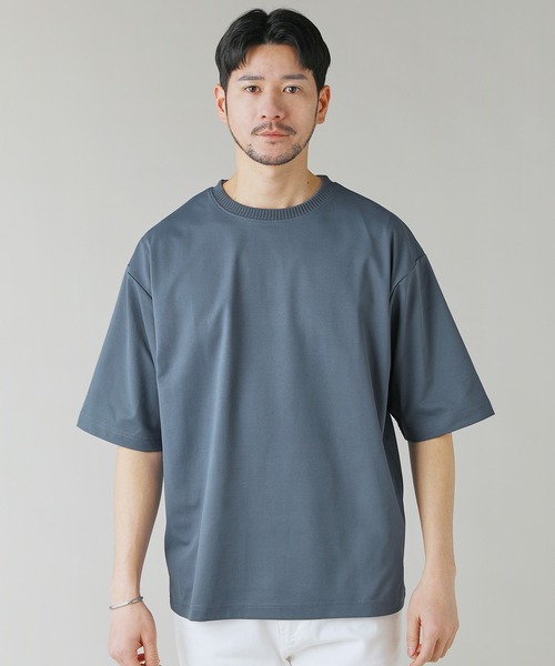 LIL VENDARS(リルヴェンダース)の「Buyer's Select/【接触冷感/速乾/UVカット/イージーケア】ポンチリブ襟半袖Tシャツ(Tシャツ/カットソー・メンズ・ブルー/スミクロ/ホワイト/グリーン・M/L/LL)」の4枚目の写真