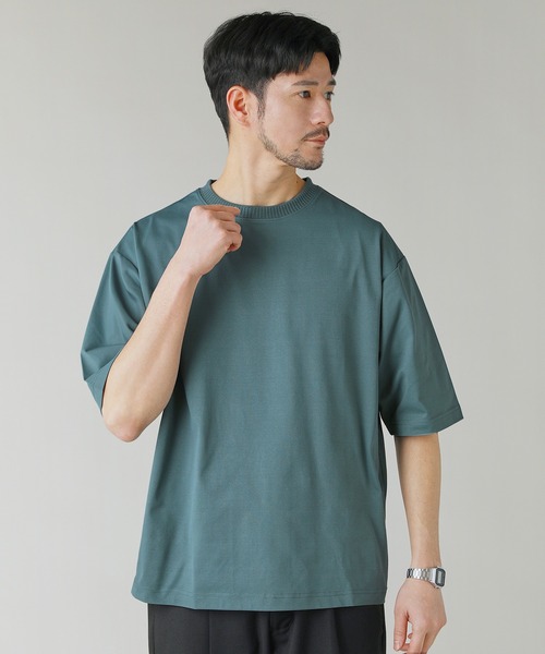 LIL VENDARS(リルヴェンダース)の「Buyer's Select/【接触冷感/速乾/UVカット/イージーケア】ポンチリブ襟半袖Tシャツ(Tシャツ/カットソー・メンズ・ブルー/スミクロ/ホワイト/グリーン・M/L/LL)」の1枚目の写真