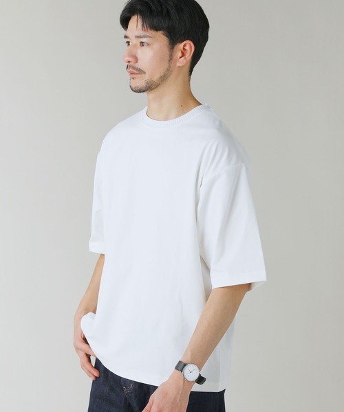 LIL VENDARS(リルヴェンダース)の「Buyer's Select/【接触冷感/速乾/UVカット/イージーケア】ポンチリブ襟半袖Tシャツ(Tシャツ/カットソー・メンズ・ブルー/スミクロ/ホワイト/グリーン・M/L/LL)」の6枚目の写真