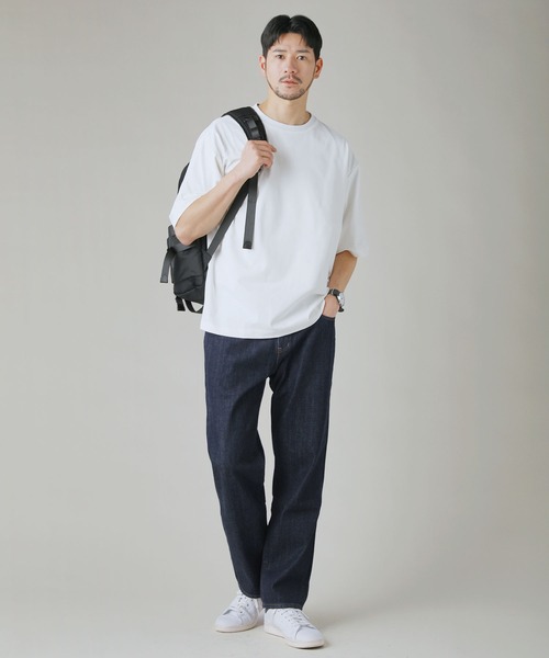 LIL VENDARS(リルヴェンダース)の「Buyer's Select/【接触冷感/速乾/UVカット/イージーケア】ポンチリブ襟半袖Tシャツ(Tシャツ/カットソー・メンズ・ブルー/スミクロ/ホワイト/グリーン・M/L/LL)」の7枚目の写真