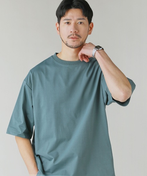 LIL VENDARS(リルヴェンダース)の「Buyer's Select/【接触冷感/速乾/UVカット/イージーケア】ポンチリブ襟半袖Tシャツ(Tシャツ/カットソー・メンズ・ブルー/スミクロ/ホワイト/グリーン・M/L/LL)」の12枚目の写真