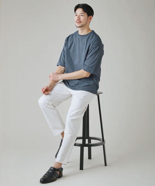 LIL VENDARS(リルヴェンダース)の「Buyer's Select/【接触冷感/速乾/UVカット/イージーケア】ポンチリブ襟半袖Tシャツ(Tシャツ/カットソー・メンズ・ブルー/スミクロ/ホワイト/グリーン・M/L/LL)」の17枚目の写真