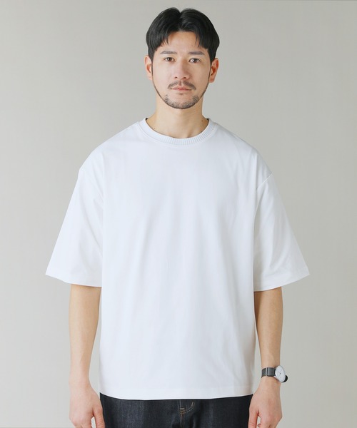 LIL VENDARS(リルヴェンダース)の「Buyer's Select/【接触冷感/速乾/UVカット/イージーケア】ポンチリブ襟半袖Tシャツ(Tシャツ/カットソー・メンズ・ブルー/スミクロ/ホワイト/グリーン・M/L/LL)」の20枚目の写真