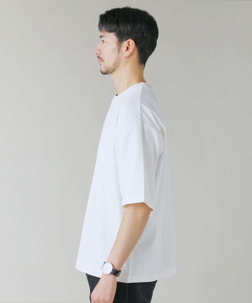 LIL VENDARS(リルヴェンダース)の「Buyer's Select/【接触冷感/速乾/UVカット/イージーケア】ポンチリブ襟半袖Tシャツ(Tシャツ/カットソー・メンズ・ブルー/スミクロ/ホワイト/グリーン・M/L/LL)」の21枚目の写真