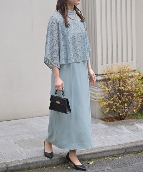 HUG.U（ハグユー）の「オケージョン ワンピース + ボレロ 『 2点セット 』 選べる3サイズ（ワンピース・レディース・コーラルピンク/ライトブルー/ブラウン/ブラック・XL/M/L）」の12枚目の写真