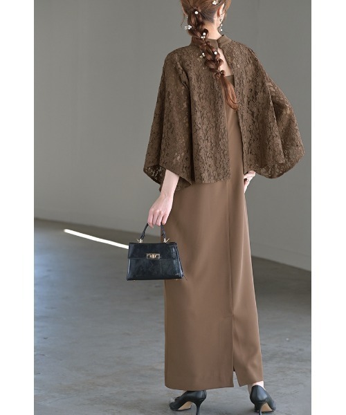 HUG.U（ハグユー）の「オケージョン ワンピース + ボレロ 『 2点セット 』 選べる3サイズ（ワンピース・レディース・コーラルピンク/ライトブルー/ブラウン/ブラック・XL/M/L）」の17枚目の写真