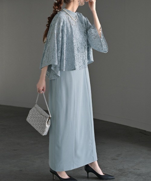 HUG.U（ハグユー）の「オケージョン ワンピース + ボレロ 『 2点セット 』 選べる3サイズ（ワンピース・レディース・コーラルピンク/ライトブルー/ブラウン/ブラック・XL/M/L）」の11枚目の写真