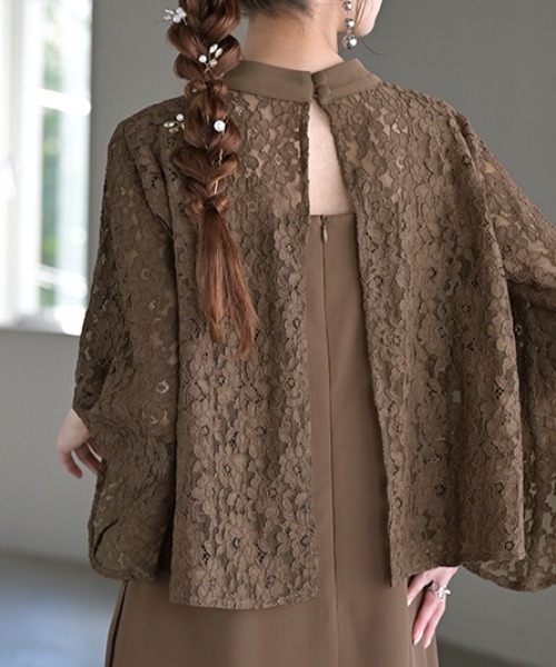 HUG.U（ハグユー）の「オケージョン ワンピース + ボレロ 『 2点セット 』 選べる3サイズ（ワンピース・レディース・コーラルピンク/ライトブルー/ブラウン/ブラック・XL/M/L）」の19枚目の写真