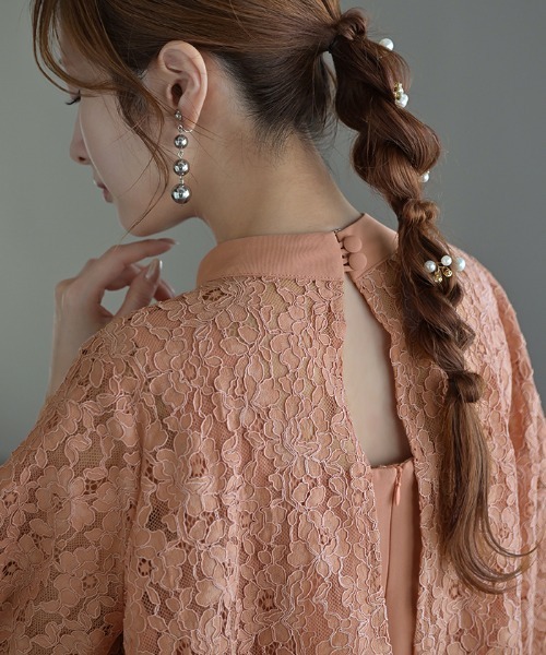 HUG.U（ハグユー）の「オケージョン ワンピース + ボレロ 『 2点セット 』 選べる3サイズ（ワンピース・レディース・コーラルピンク/ライトブルー/ブラウン/ブラック・XL/M/L）」の15枚目の写真