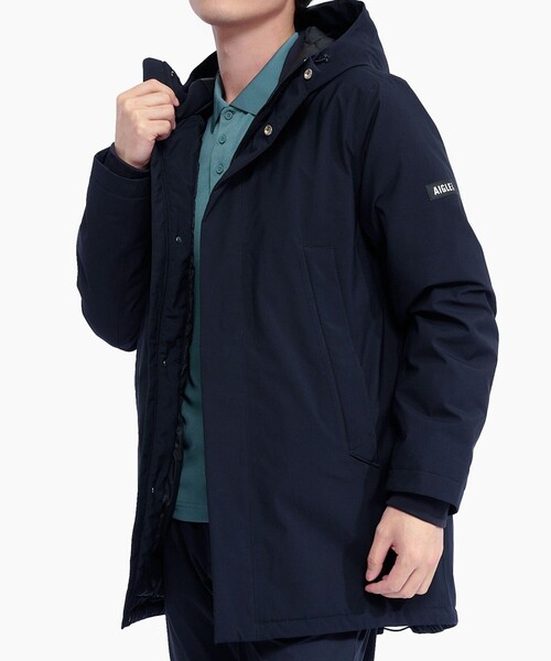 AIGLE(エーグル)の「防水 透湿 防風 GORE-TEX ゴアテックス フーデッドダウンジャケット RP(ダウンジャケット/コート・メンズ・モスグリーン/ブラック・S/L/XL/M)」の9枚目の写真