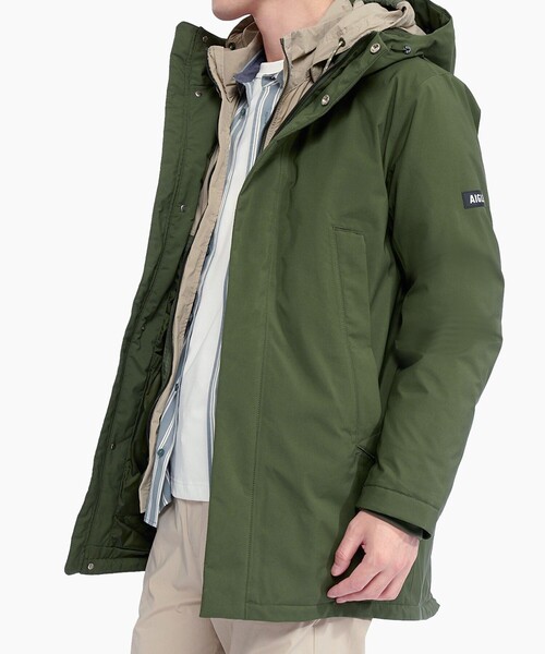AIGLE(エーグル)の「防水 透湿 防風 GORE-TEX ゴアテックス フーデッドダウンジャケット RP(ダウンジャケット/コート・メンズ・モスグリーン/ブラック・S/L/XL/M)」の5枚目の写真
