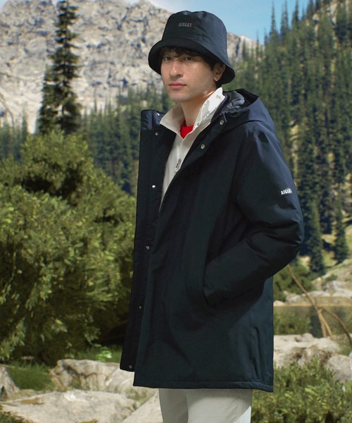 AIGLE(エーグル)の「防水 透湿 防風 GORE-TEX ゴアテックス フーデッドダウンジャケット RP(ダウンジャケット/コート・メンズ・モスグリーン/ブラック・S/L/XL/M)」の2枚目の写真