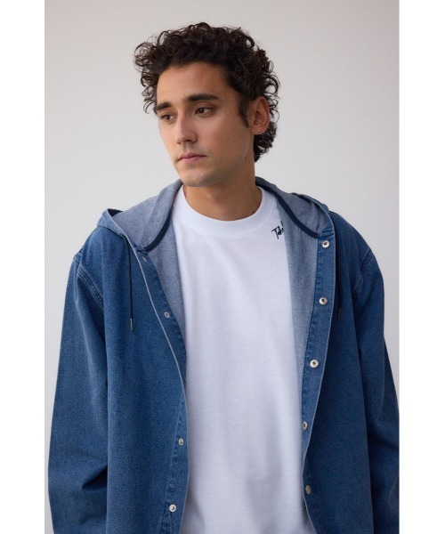 AZUL by moussy(アズールバイマウジー)の「AZUL DENIM ショートモッズ 秋服 春服 ブルゾン デニム パーカー(ブルゾン・メンズ・ブラック/ブルー・FREE)」の15枚目の写真