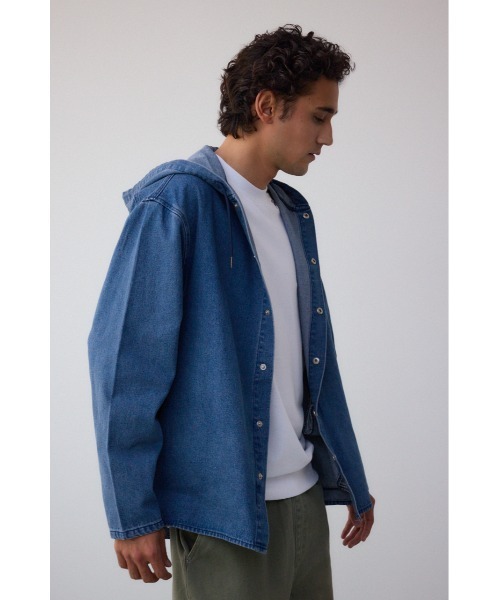 AZUL by moussy(アズールバイマウジー)の「AZUL DENIM ショートモッズ 秋服 春服 ブルゾン デニム パーカー(ブルゾン・メンズ・ブラック/ブルー・FREE)」の16枚目の写真