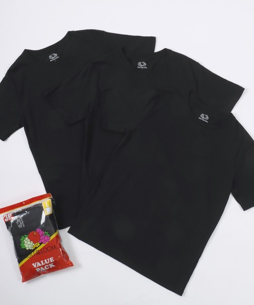 FRUIT OF THE LOOM(フルーツオブザルーム)の「FRUIT OF THE LOOM/フルーツオブザルーム クルーネック 半袖Tシャツ/3枚セット パックT/レディース メンズ(Tシャツ/カットソー・メンズ・ブラック/ホワイト・XL/L/M)」の6枚目の写真