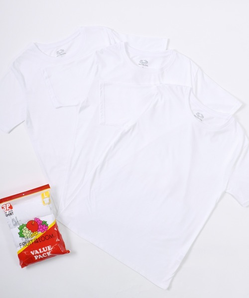 FRUIT OF THE LOOM(フルーツオブザルーム)の「FRUIT OF THE LOOM/フルーツオブザルーム クルーネック 半袖Tシャツ/3枚セット パックT/レディース メンズ(Tシャツ/カットソー・メンズ・ブラック/ホワイト・XL/L/M)」の5枚目の写真