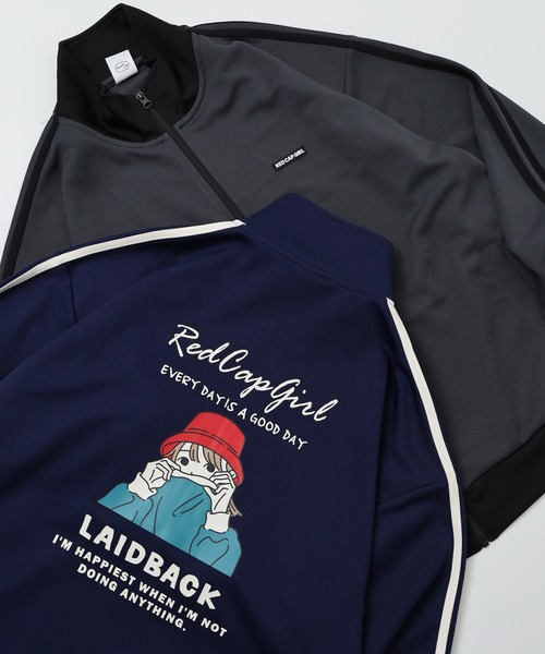 Red Cap Girl(レッドキャプガール)の「RED CAP GIRL ジャージトラックジャケット(ジャージ・メンズ・アイボリー/ブラック/グレー/ネイビー・M/LL/L)」の1枚目の写真