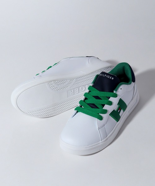 CORPUS TOKYO(コーパス トーキョー)の「【TOMMY HILFIGER/トミーヒルフィガー】TH CAYMAN 3.0/ケイマン ローカット スニーカー(スニーカー・レディース・ピンク/ホワイト×ブラック/ホワイト×グリーン・24.0cm/23.5cm/23.0cm/22.5cm/25.0cm/24.5cm)」の8枚目の写真