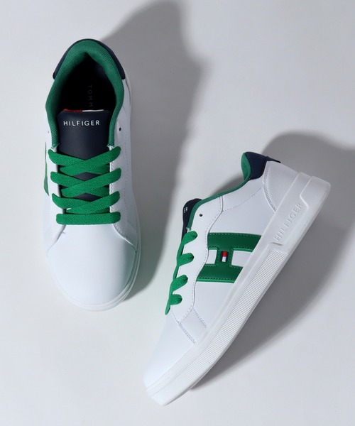 CORPUS TOKYO(コーパス トーキョー)の「【TOMMY HILFIGER/トミーヒルフィガー】TH CAYMAN 3.0/ケイマン ローカット スニーカー(スニーカー・レディース・ピンク/ホワイト×ブラック/ホワイト×グリーン・24.0cm/23.5cm/23.0cm/22.5cm/25.0cm/24.5cm)」の9枚目の写真
