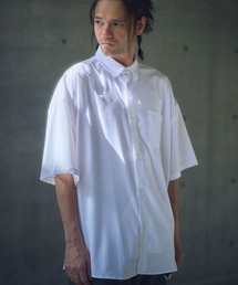 ADAMPATEK/ap embroidery short sleeve shirt/刺繍入りルーズ半袖シャツ