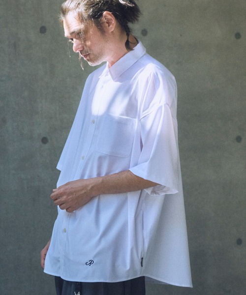 ADAM PATEK(アダムパテック)の「ADAMPATEK/ap embroidery short sleeve shirt/刺繍入りルーズ半袖シャツ(シャツ/ブラウス・メンズ・ホワイト/ブルー/ブラック・1/2)」の6枚目の写真