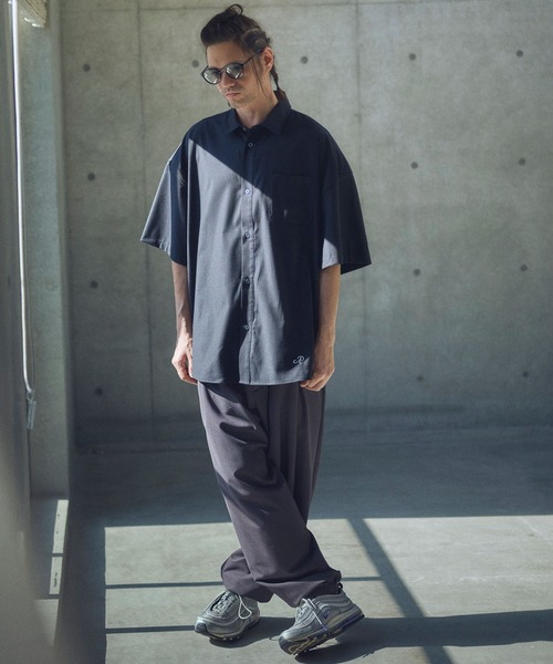 ADAM PATEK(アダムパテック)の「ADAMPATEK/ap embroidery short sleeve shirt/刺繍入りルーズ半袖シャツ(シャツ/ブラウス・メンズ・ホワイト/ブルー/ブラック・1/2)」の15枚目の写真