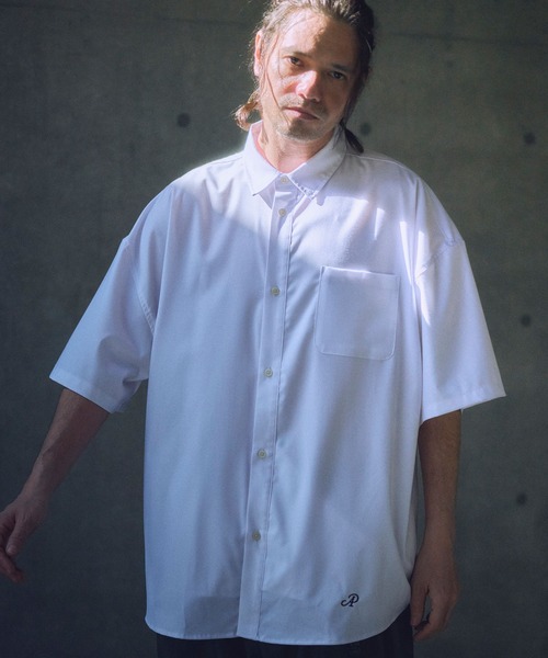 ADAM PATEK(アダムパテック)の「ADAMPATEK/ap embroidery short sleeve shirt/刺繍入りルーズ半袖シャツ(シャツ/ブラウス・メンズ・ホワイト/ブルー/ブラック・1/2)」の7枚目の写真