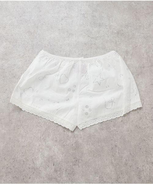 Oriens JOURNAL STANDARD(オリエンス ジャーナルスタンダード)の「【Praying/プレイング】Rhinestone Bow Shorts PRAY240 39- WHITE(その他パンツ・レディース・ホワイト・SMALL)」の3枚目の写真
