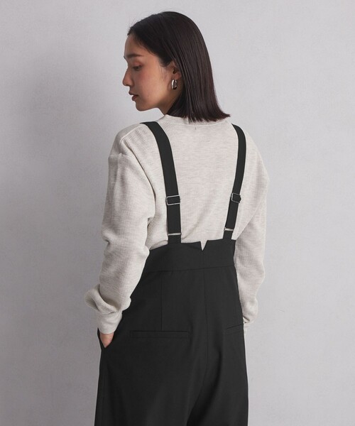 green label relaxing(グリーンレーベルリラクシング)の「【WEB限定】<at ease>オルマイ サスペンダー パンツ -マシンウォッシャブル・ストレッチ・帯電防止-(サロペット/オーバーオール・レディース・ブラック/グレー・36/38)」の8枚目の写真