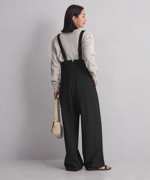 green label relaxing(グリーンレーベルリラクシング)の「【WEB限定】<at ease>オルマイ サスペンダー パンツ -マシンウォッシャブル・ストレッチ・帯電防止-(サロペット/オーバーオール・レディース・ブラック/グレー・36/38)」の10枚目の写真