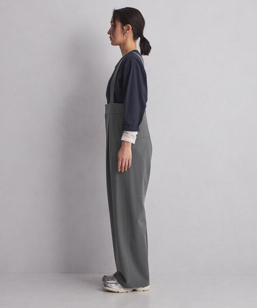 green label relaxing(グリーンレーベルリラクシング)の「【WEB限定】<at ease>オルマイ サスペンダー パンツ -マシンウォッシャブル・ストレッチ・帯電防止-(サロペット/オーバーオール・レディース・ブラック/グレー・36/38)」の12枚目の写真