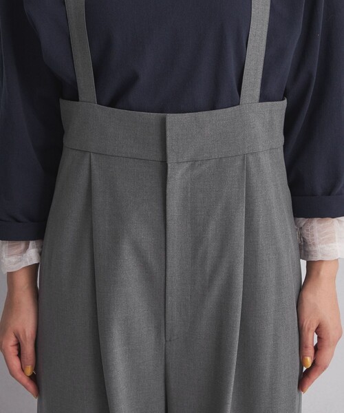 green label relaxing(グリーンレーベルリラクシング)の「【WEB限定】<at ease>オルマイ サスペンダー パンツ -マシンウォッシャブル・ストレッチ・帯電防止-(サロペット/オーバーオール・レディース・ブラック/グレー・36/38)」の16枚目の写真