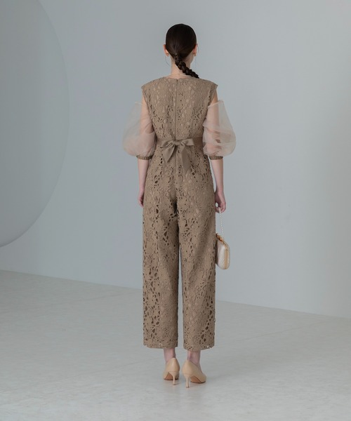 Leja(レジャ)の「【LEJA】2WAYシアースリーブ花柄パンツドレス 2点セット 結婚式 パーティードレス 二次会 同窓会 お呼ばれ オケージョン 20代 30代(パンツドレス・レディース・ブラック/ブラウン・SMALL/MEDIUM)」の8枚目の写真