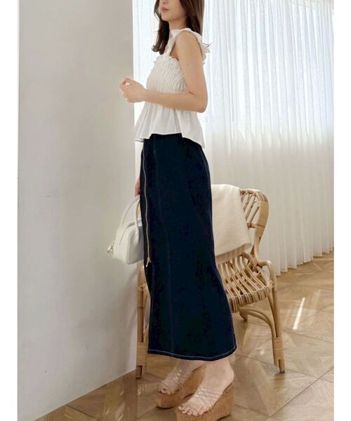 MERCURYDUO(マーキュリーデュオ)の「フロントZIPデニムナロースカート(スカート・レディース・ブルー/インディゴブルー・SMALL/MEDIUM)」の20枚目の写真