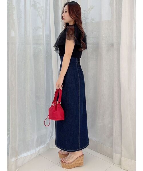 セール】フロントZIPデニムナロースカート（スカート）｜MERCURYDUO