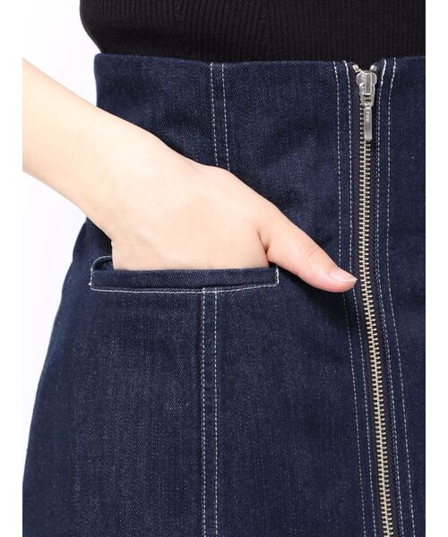 MERCURYDUO(マーキュリーデュオ)の「フロントZIPデニムナロースカート(スカート・レディース・ブルー/インディゴブルー・SMALL/MEDIUM)」の10枚目の写真