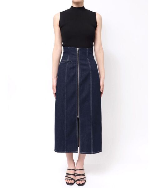 MERCURYDUO(マーキュリーデュオ)の「フロントZIPデニムナロースカート(スカート・レディース・ブルー/インディゴブルー・SMALL/MEDIUM)」の14枚目の写真