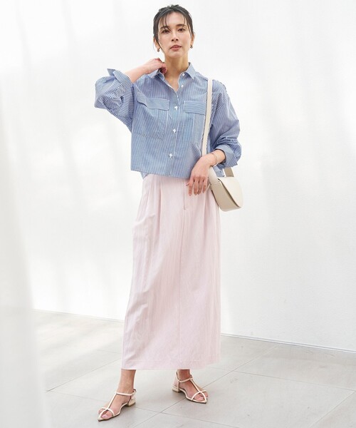 UNFILO(アンフィーロ)の「タックスカート(スカート・レディース・アイボリー系/ネイビー系/ピンク系・X-SMALL/SMALL/MEDIUM/LARGE)」の4枚目の写真
