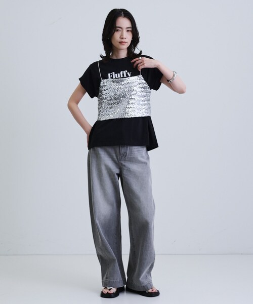 GALLEST（ギャレスト）の「ロゴTシャツ（Tシャツ/カットソー・レディース・ライトグレー/ホワイト/ブラック・38）」の4枚目の写真