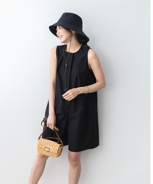 UNDOVE(アンドゥーブ)の「〈UNDOVE〉【はっ水/ストレッチ/UV対策/防シワ/接触冷感/アウトドア/普段着/水際アイテム/レジャー】はっ水オールインワン(サロペット/オーバーオール・レディース・カーキ/ブラック・X-LARGE/LARGE/MEDIUM)」の8枚目の写真