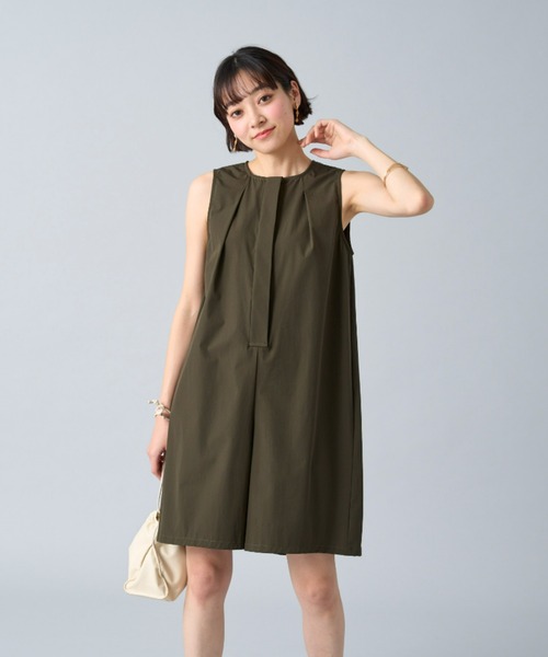 UNDOVE(アンドゥーブ)の「〈UNDOVE〉【はっ水/ストレッチ/UV対策/防シワ/接触冷感/アウトドア/普段着/水際アイテム/レジャー】はっ水オールインワン(サロペット/オーバーオール・レディース・カーキ/ブラック・X-LARGE/LARGE/MEDIUM)」の18枚目の写真