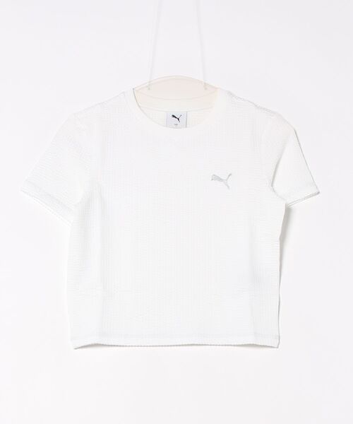 PUMA(プーマ)の「PUMA プーマ W DARE TO TEXTURED BABY TEE ショートスリーブ 631908 02WH(Tシャツ/カットソー・レディース・ホワイト・MEDIUM/SMALL/LARGE)」の1枚目の写真