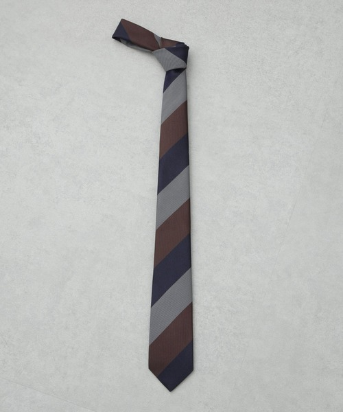 NANO universe（ナノユニバース）の「京都ウォッシャブルストライプネクタイ 1（ネクタイ・メンズ・サックスブルー/ブラウン・FREE）」の2枚目の写真