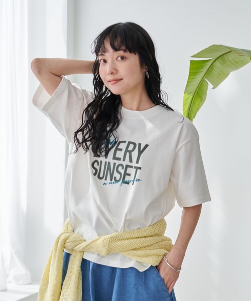 coen（コーエン）の「接触冷感ロゴアソートプリントTシャツ（Tシャツ/カットソー・レディース・オフホワイト/ライトピンク/ダークグレー/ロイヤルブルー・M/L）」の5枚目の写真