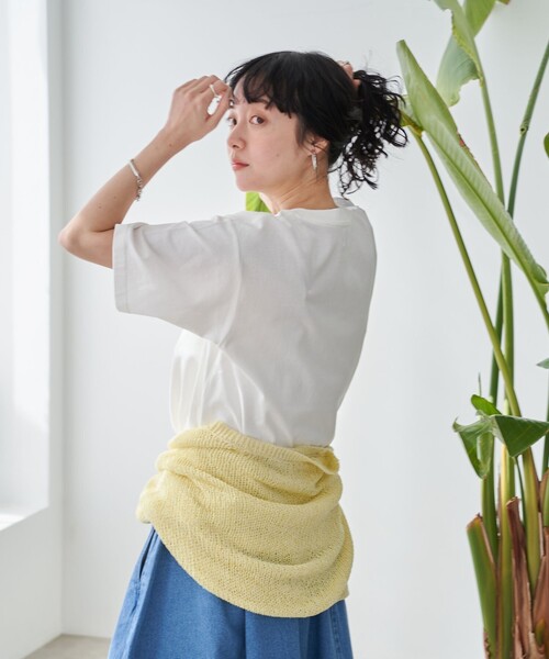 coen（コーエン）の「接触冷感ロゴアソートプリントTシャツ（Tシャツ/カットソー・レディース・オフホワイト/ライトピンク/ダークグレー/ロイヤルブルー・M/L）」の6枚目の写真