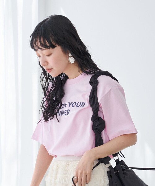 coen（コーエン）の「接触冷感ロゴアソートプリントTシャツ（Tシャツ/カットソー・レディース・オフホワイト/ライトピンク/ダークグレー/ロイヤルブルー・M/L）」の17枚目の写真