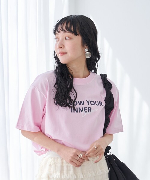 coen（コーエン）の「接触冷感ロゴアソートプリントTシャツ（Tシャツ/カットソー・レディース・オフホワイト/ライトピンク/ダークグレー/ロイヤルブルー・M/L）」の18枚目の写真