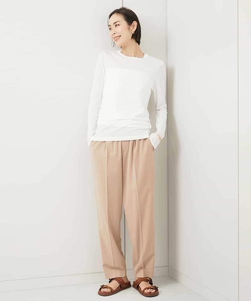 MICHEL KLEIN(ミッシェル・クラン)の「ハイストレッチシアーレイヤードカットソー(Tシャツ/カットソー・レディース・ミント/ホワイト/ブラック/クリーム/オレンジ系その他・38)」の8枚目の写真