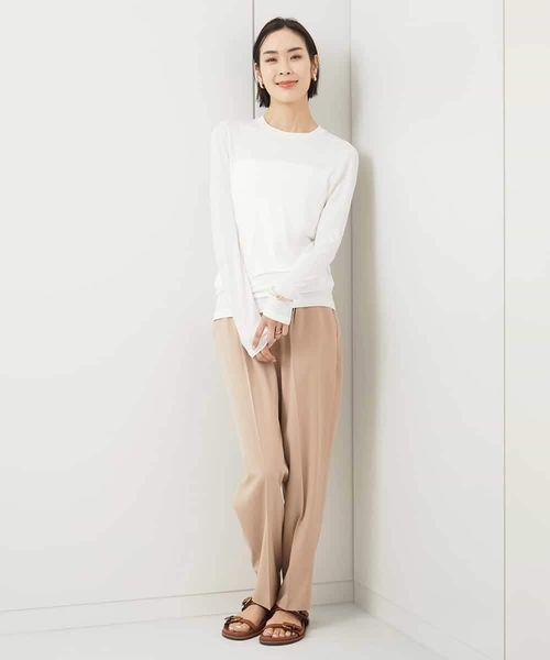 MICHEL KLEIN(ミッシェル・クラン)の「ハイストレッチシアーレイヤードカットソー(Tシャツ/カットソー・レディース・ミント/ホワイト/ブラック/クリーム/オレンジ系その他・38)」の9枚目の写真